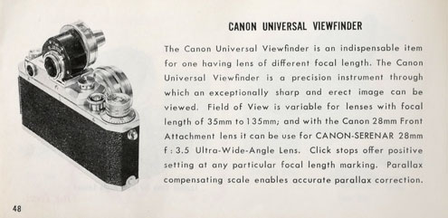 Canon Universal Finder