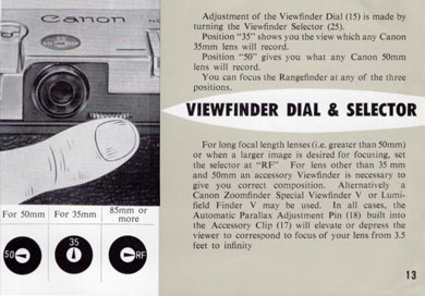 1958 Canon VL instuctions