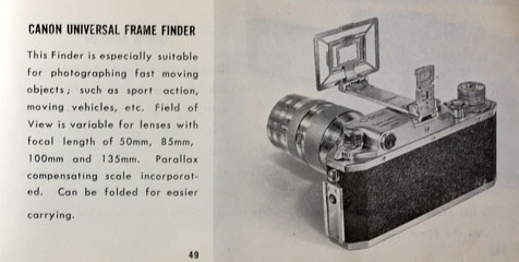 Canon sport finder